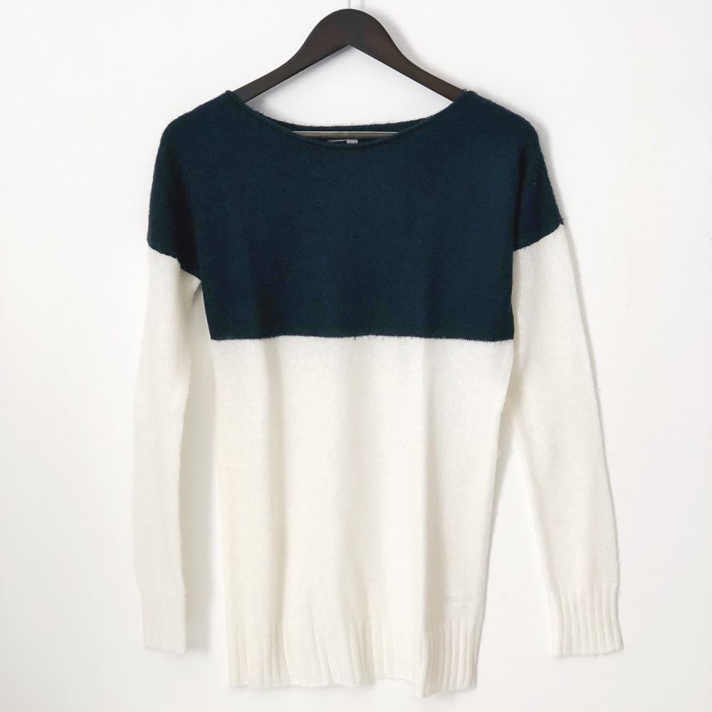Over Sized Navy Color Block Sweater